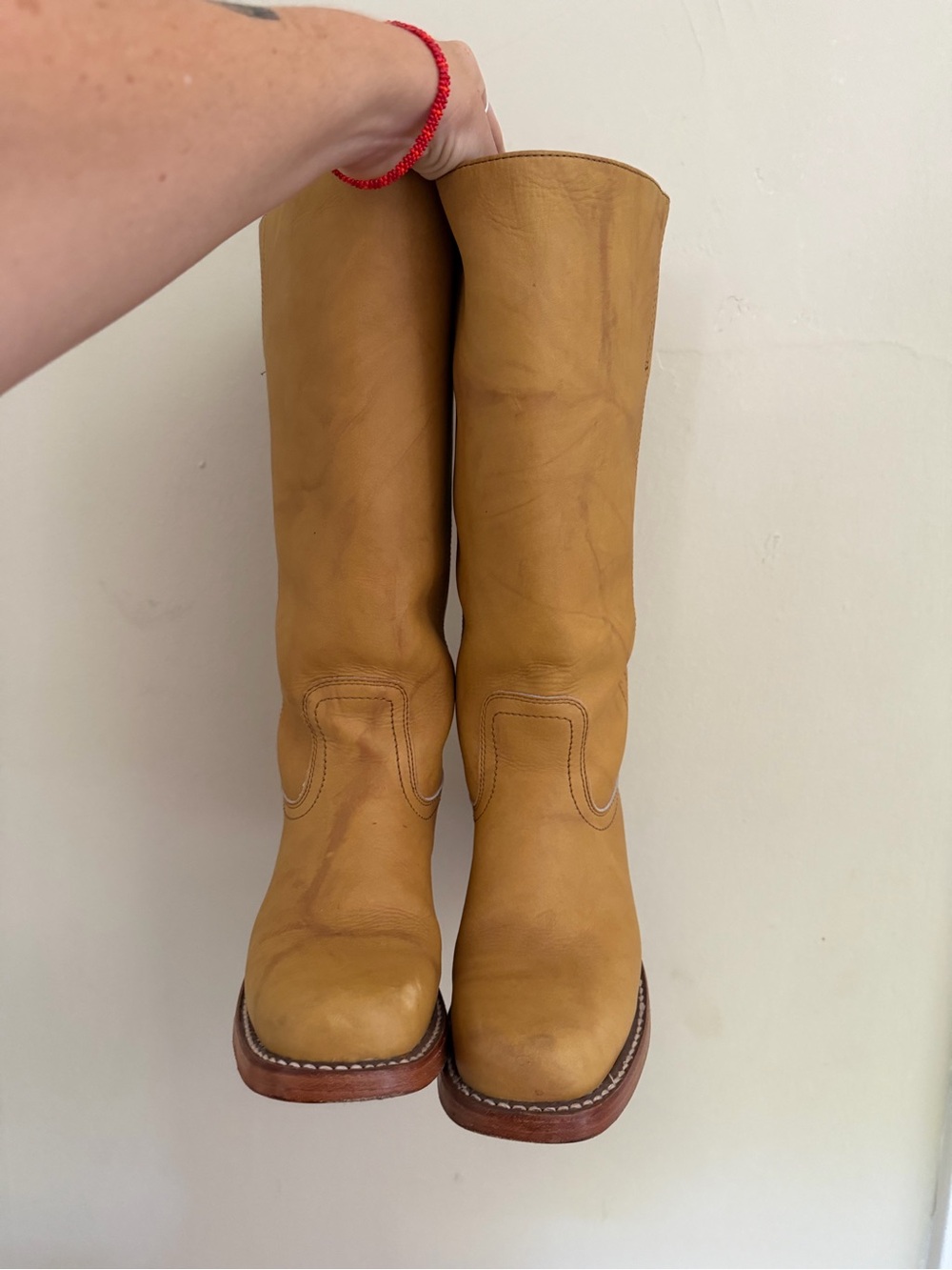 Frye Women's 14L Wide Campus Boots in Banana